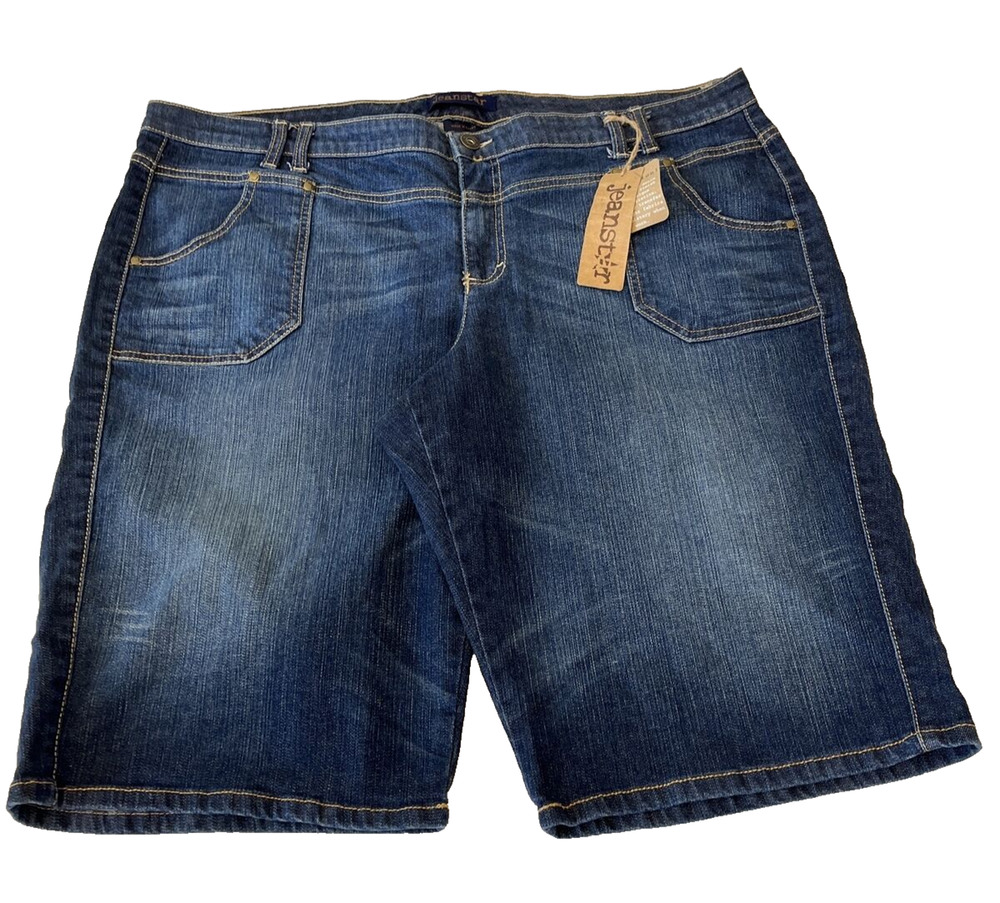 Jeanstar Women's Denim Jean Shorts SZ 22W Blue High Rise Stretch Cotton